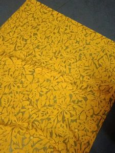 Elegant Yellow Floral dupatta