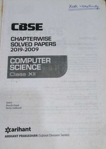 CBSE XII Computer Science Chapterwise Solved Paper