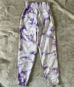 Tie-dye high-waisted pants