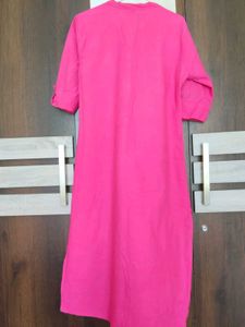 Vibrant Pink Button-Up Kurta