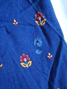 Elegant blue floral printed kurta with pants.