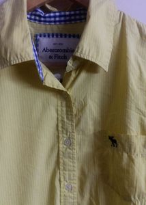 Abercrombie &amp; Fitch Yellow Button-Up Shirt