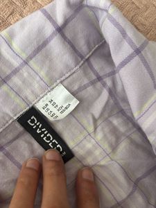 Light Purple Plaid Button-Up Shirt