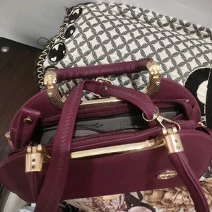 Stylish Maroon Handbag
