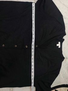 Black V-Neck Button-Up Cardigan