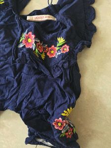 Embroidered Navy Blue frock