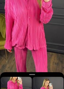 Hot Pink Pleated Set