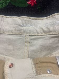 OLD NAVY Cream Denim Cut-Off Shorts
