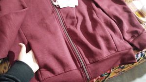 New Maroon Solid Hoodie/Jacket