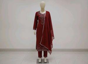 Maroon Embellished suit