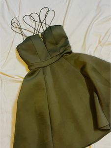 Olive Green Strappy Mini Dress