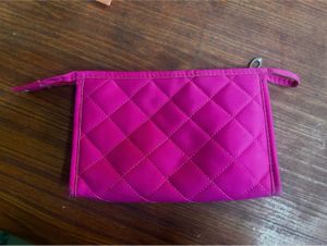 Quilted Pink Cosmetic Pouch