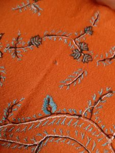 Orange Floral Embroidered Shawl Scarfs Stoles 🧣