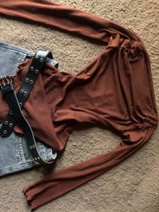 Rusty Brown Long Sleeve Top