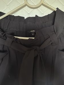 Black Paperbag Waist Pants