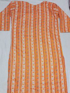 Vibrant Orange &amp; Yellow Floral Striped Top