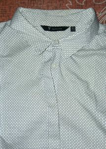 Van Heusen White Geometric Print Shirt