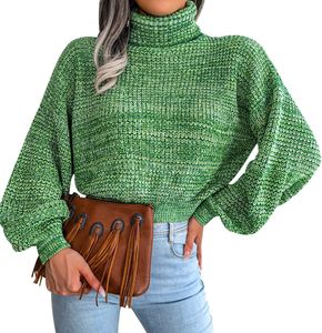 savana  Green Knit Cropped Sweater