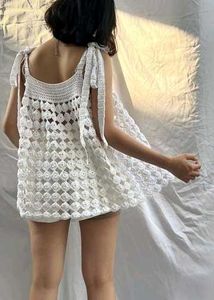 White Crochet Tank Top