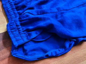 And Blue One Shoulder Waterfall Skirt Co-ord Set