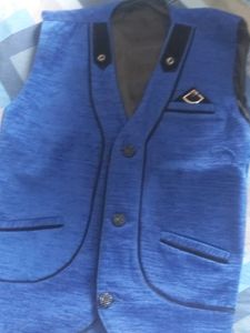 Blue Ethnic Waistcoat for Men