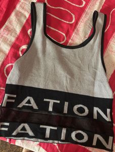 Stylish Ribbed Tank Top with Mesh Detail