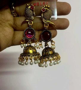 Beautiful Oxidised Gold Designer Earrings Combo