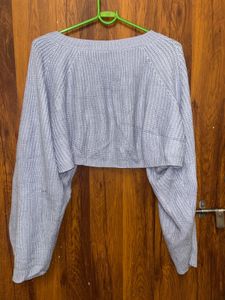 Light Blue Knit Bolero Cardigan