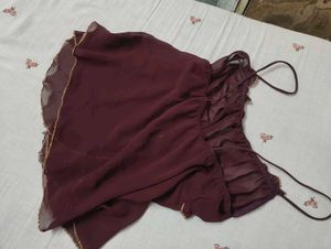 Sheer  chatpata topwith Gold Trim