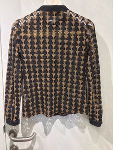 Shirt | XS | Black & Gold Crochet Blouse