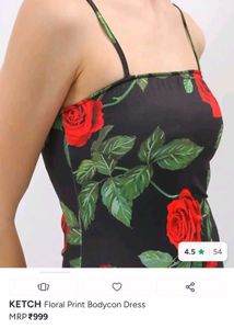 Ketch Floral Print Bodycon Dress