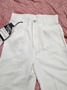 Elegant White Wide-Leg Trousers