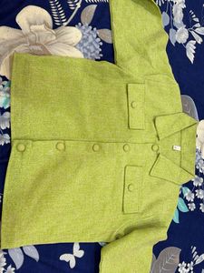 Stylish Lime Green Cropped Jacket
