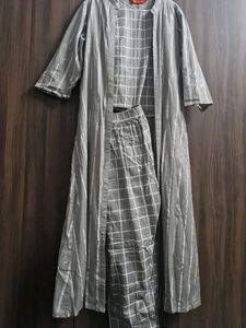 Stylish Grey Kurta Set with Shrug