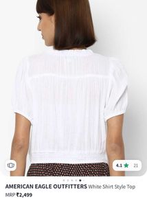 American eagle- White Puff Sleeve Blouse