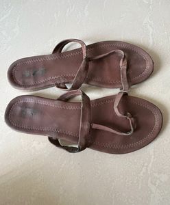 Brown Leather Thong Sandals