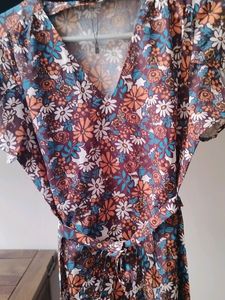 Knee Length Brown Frock.