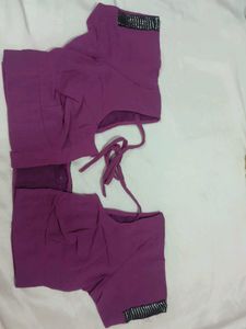 Beautiful Embroidered Purple Saree with blouse