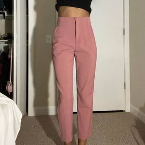 Zara High Waisted Pink Trousers