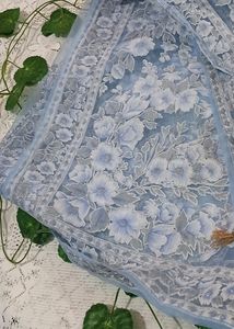💙Power Blue Organza Light Weight Dupatta💙