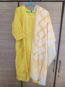 Pure Chanderi Heavy Embroidered Kurts Set