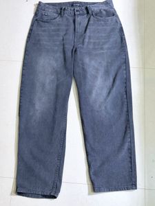 Black Classic Mid Rise Grey Wash Denim Jeans