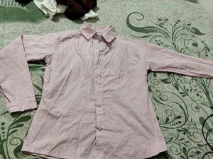 Pink Striped Collared Shirt