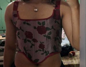 y2k Gothic Rose Corset Top