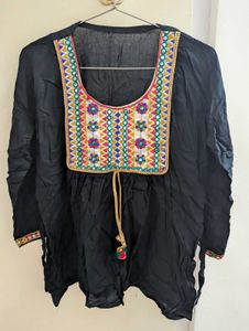 Embroidered Black Kurta
