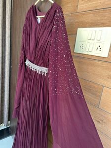 Elegant Wine  Maxi Dress