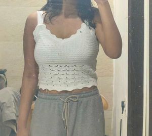 White Crochet Crop Top