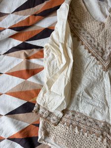 Boho Lace Trim White Tunic Top