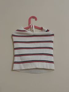 Striped Ribbed Halter Top