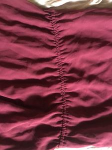 Dark Purple Dress With Pleated Bow Accent